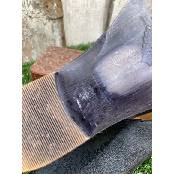 Free People Royale Flat Gray Black Leather Pointed Flats Women's EU38 US 8 - Picture 9 of 9